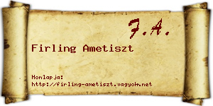 Firling Ametiszt névjegykártya